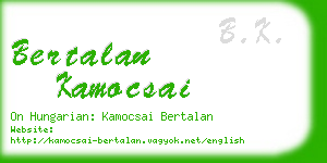 bertalan kamocsai business card